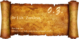 Orlik Zenina névjegykártya